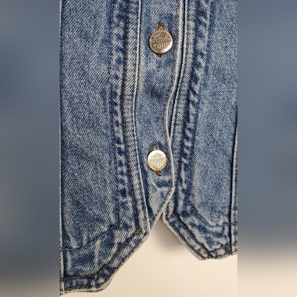 Harley Davidson VTG Womens Biker Blues Embroidered w/Patches READ - Size L - GUC - Picture 7 of 14